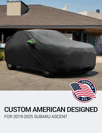 Proadsy 2025 Upgrade Car Cover Custom Fit for Subaru Ascent 2019-2025, Waterproof All Weather for Automobiles, Full Exterior Cover Rain Snow Sun Protector Indoor Outdoor Car Cover