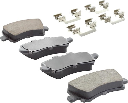 Premium Semi-Metallic Rear Brake Pads (1001-1307AM) Compatible with 2008-2018 Volvo (S60/S60 Cross Country/V60/V60 Cross Country/V70/XC60/XC70)