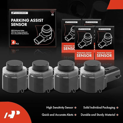 A-Premium 4-PC Reverse Backup Parking Assist Aid Sensor Compatible with Ford Models - F-150 F150, F-250/F-350/F-450/F-550 Super Duty, 2015 2016 2017 2018 2019 2020