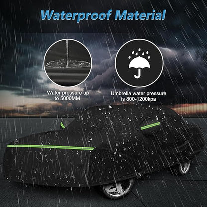 Waterproof Car Covers for Chevy Monte Carlo 1970-1988, 420D Oxford Cloth Sun Heat Protection Outdoor Full Covers with Driver Side Zipper Windproof Heavy Duty All Weather for 1970-1988 Monte Carlo