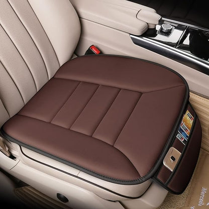 Premium Car Seat Cushion, Driver Cushion with Comfort Memory Foam & Non-Slip Rubber Bottom, Car Seat Pad Works with 95% of Vehicles and Office Chair or Home (Brown)