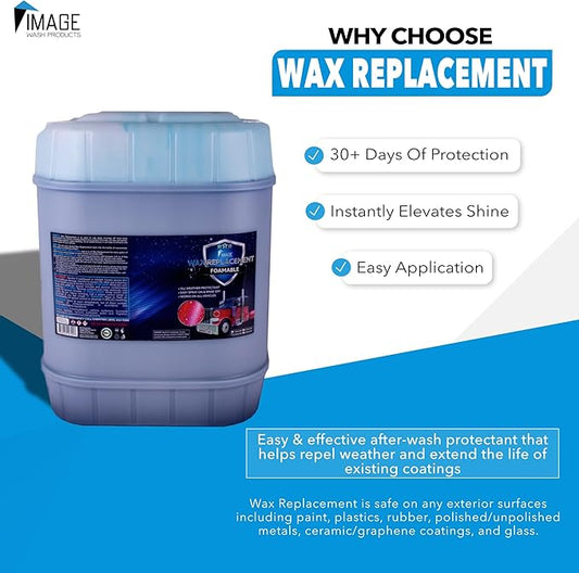 Image Wash Products Wax Replacement (Foamable) - Protectant for Any Size Vehicle. Foam On/Rinse Off (5 Gallon)