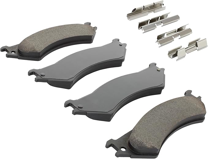 Premium Semi-Metallic Rear Brake Pads (1001-0802M) Compatible with 1999-2007 Ford (E-150/E-250/E-250 Econoline/E-350 Club Wagon/E-350 Econoline/E-350 Super Duty & More)