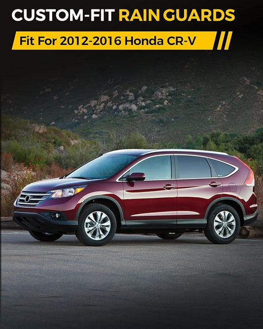 Rain Guards for Car Windows, Tape-On Window Visors Rain Guards Fit for Honda CR-V 2012 2013 2014 2015 2016, Window Deflectors, Vent Visors for Honda Car Accessories, 4 Pieces