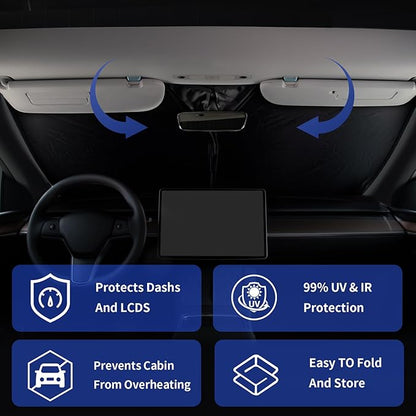 Sunshade Car Windshield Sun Shades for Titan 2024 Pickup Front Window Shield for Nissan Titan 2016-2023 Windshield Cover for 2021 2022 Nissan NV 1500 3500HD Van Minivan Foldable Sun Visor Accessories