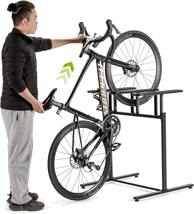 CXWXC 3/5 Bikes Stand Rack - Bike Storage Parking Racks Indoor/Outdoor - Bicycle Stand Garage for Parking Mountain Road Hybrid Bike, Fits Wheels up to 2.4" (For 3 Bikes)