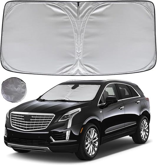 KAYZT Windshield Sun Shade for 2017-2025 Cadillac XT5 Foldable Sunshade SUV Front Window Custom Fit Car Accessories