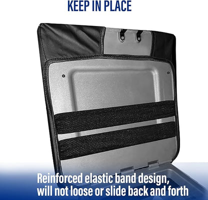 Center Console Cover for Ford F150 2015-2022, F250 F350 F450 F550 2017-2022, PU Leather Car Interior Accessories, Armrest Cover Middle Console Box Lid Protector Pad (40/20/40 Jump Seat Only), Black