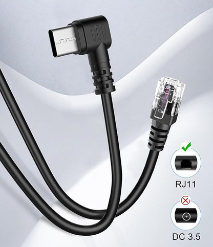 PD3.0 Radar Detector Cable, with Type-C to RJ11 Plug ,Replacement Radar Detectors Power Cable,for Escort Passport 9500i MAX360 Uniden R1 R3 DFR8 DFR9 Radenso XP Beltronics STI Radar Detector and more