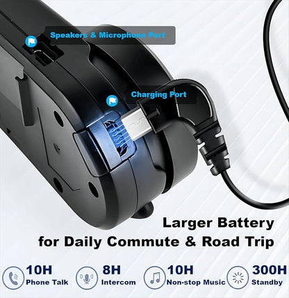 Fodsports FX6 Motorcycle Bluetooth Headset, 6 Riders Group Motorbike Bluetooth Intercom, 1000m Motorcycle Helmet Communication Systems/Voice Dial/Universal Pairing/FM Radio (1 Pack)