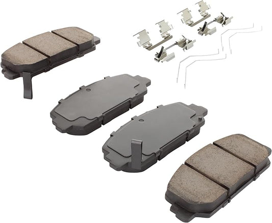 Premium Semi-Metallic Front Brake Pads (1001-1697M) Compatible with Acura ILX 2016-2022, Acura RDX 2013-2018, Acura RLX 2014-2020, Honda Accord 2016-2017, Honda Civic 2017-2020