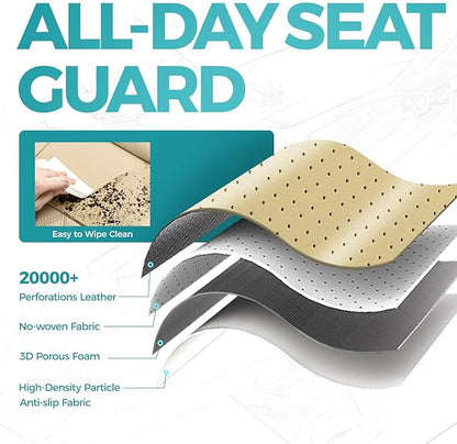 for Toyota Camry Seat Covers XSE XLE 2025 - Custom Fit Car Seat Covers Full Set, Leather Seat Covers for Cars, Waterproof Car Seat Cover, Beige