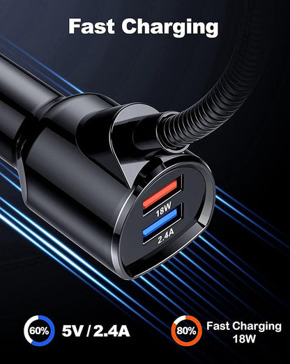 Bluetooth FM Transmitter (Upgraded Version) in-Car Wireless Radio Adapter Kit W 1.8" Color Display Hands-Free Call Fast Charging 18W and Smart 2.4A Dual USB Ports, TF Card MP3 Player