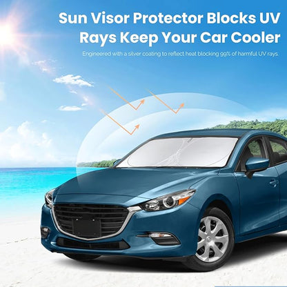 Sunshade for Mazda CX-30 2019-2025 2026 CX30 Sun Shade Windshield Cover, Front Window Shield Foldable Sun Visor Protector Custom Fit CX30 Car Accessories Blocks UV Rays