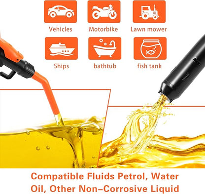 Portable Power Battery Pump, Battery Powered Siphon Fuel Transfer Pump, Universal Fit for Gasoline, Car, Portable Fuel Transfer Pump,Mechanical Fuel Pump