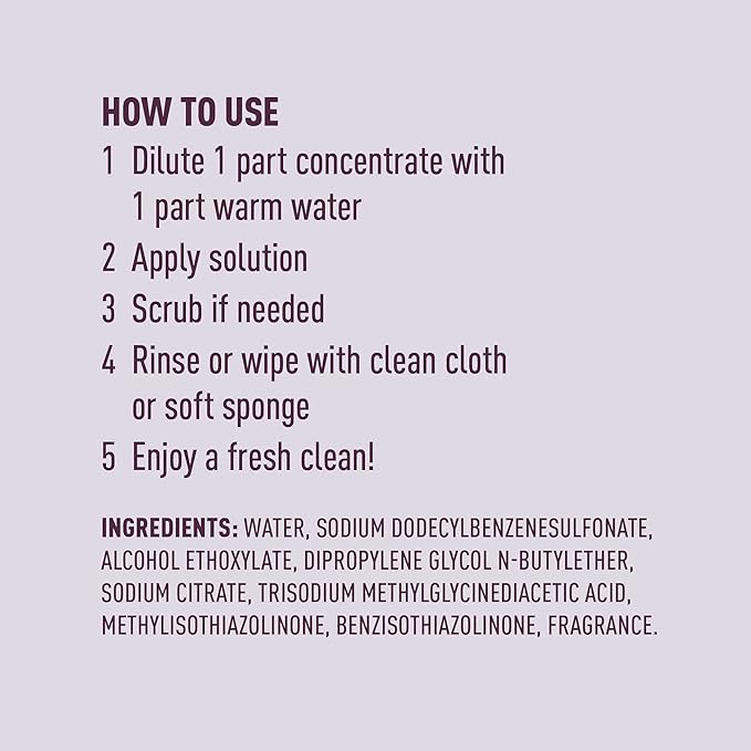 Amazon Brand – Presto! Multi-Surface Cleaner Concentrate, 2X Concentrated Formula, Lavender Scent, 32 fl oz (Pack of 2)