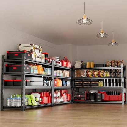 Storage Shelves 2PCS, Garage Shelving Heavy Duty 2640LBS Capacity, 48"L x 18"W x 60"H Adjustable Metal Shelving Organizer Wire Rack, 4 Tier Utility Shelf Unit for Pantry Closet Warehouse Organization