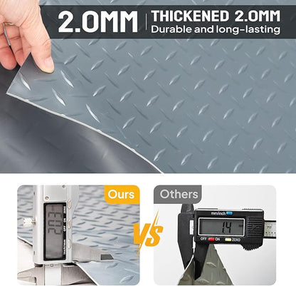 Bonnlo 7.5x17 FT Garage Floor Mat for Under Car,Thickened PVC Roll Floor mats，Waterproof Non Slip Parking Mat,Gray