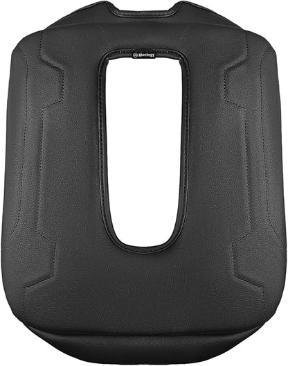 Muslogy Center Console Armrest Cover Compatible with Chevy Silverado & GMC Sierra 2019-2025 Comfort Armrest Pad Arm Rest Cushion Vegan Leather Protector 1-Inch Extra Thick(Jump Seat ONLY)