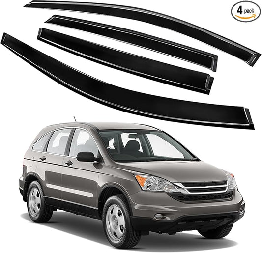 4PCS Rain Guards Window Visors Fits for 2007-2011 Honda CR-V (CRV) SUV, Outside Mount Wind Deflector, Vent Visors Shade Shield, Exterior Car Accessories, 2007 2008 2009 2010 2011