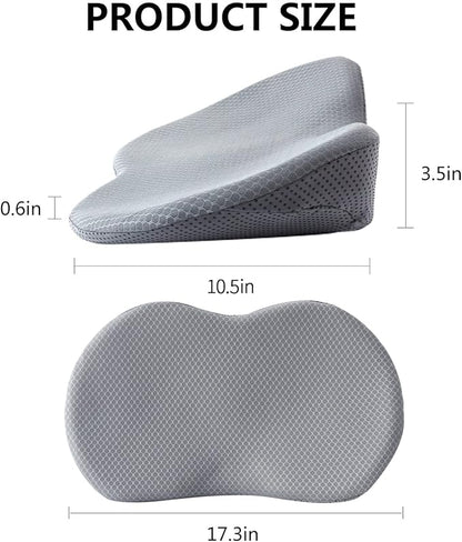 Car Seat Cushion - Memory Foam Car Seat Pad - Sciatica & Lower Back Pain Relief - Car Seat Cushions for Driving - Road Trip Essentials for Drivers(Gray)