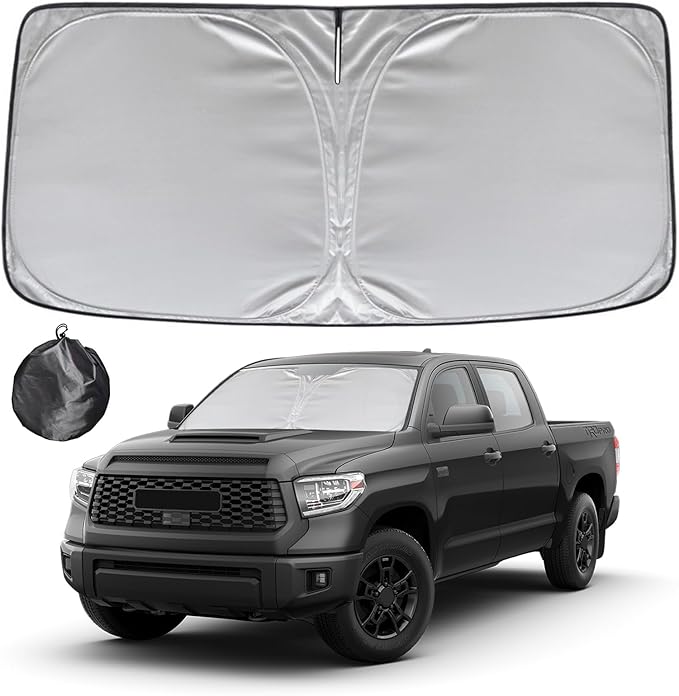KAYZT Windshield Sun Shade for 2007-2021 Toyota Tundra Foldable Sunshade Front Window Custom Fit Car Accessories