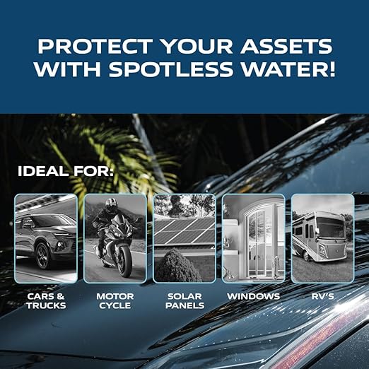 Spotless Water Systems - DIC-20B, W/Integrated Bypass | Simple Window, Solar Panel, RV & Car Wash System, Works for All Vehicles, Motorcycles, Bikes, Boats, Planes, Yachts, Towel Drying Eliminated