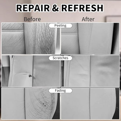 8.5oz Leather Recoloring Balm with 100ml Mink Oil,Gray Leather Repair kit for Furniture and Car Interior,Leather Couch Scratch Repair,Leather Dye Paint,Mink Oil for Leather