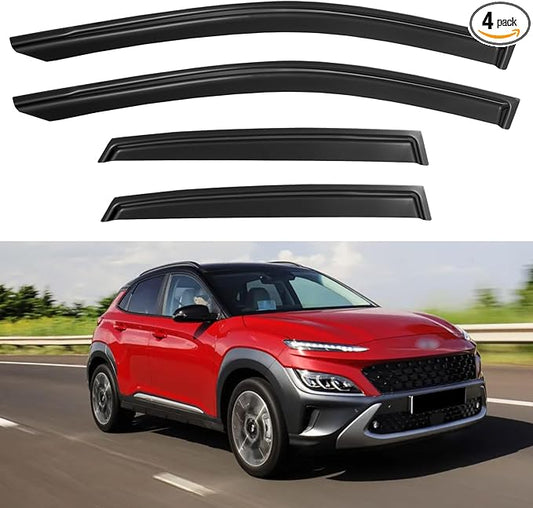Window Visors Rain Guards for 2018-2023 Hyundai Kona, Out-Channel Window Vent Wind Deflectors Visors Shades for 18-23 Kona
