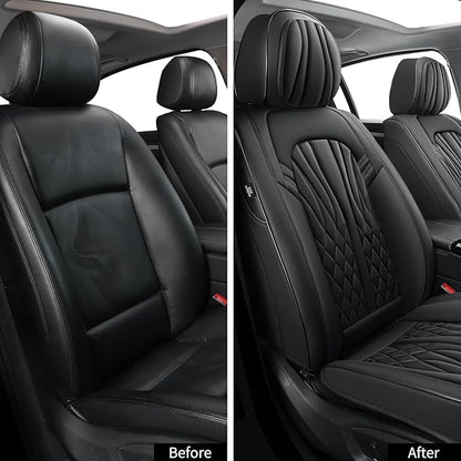 Seat Covers for Cars, Waterproof Seat Covers, Leather Car Seat Covers 2 Pack, Universal Seat Cushion Protector for Most Cars Black
