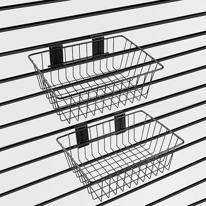 Polmart Heavy Duty Slatwall Basket, 2-Pack