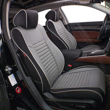 EKR Accord Car Seat Covers for Honda Accord EX-L,Touring,Sport,EX,Hybrid 2018 2019 2020 2021 2022(Rear Row 40/60 Split Backrest),Car Seat Protector,Car Automotive Seat Covers,Leather(Black/Gray)