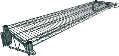 14" x 60" Green Epoxy Wire Wall Mount Shelf
