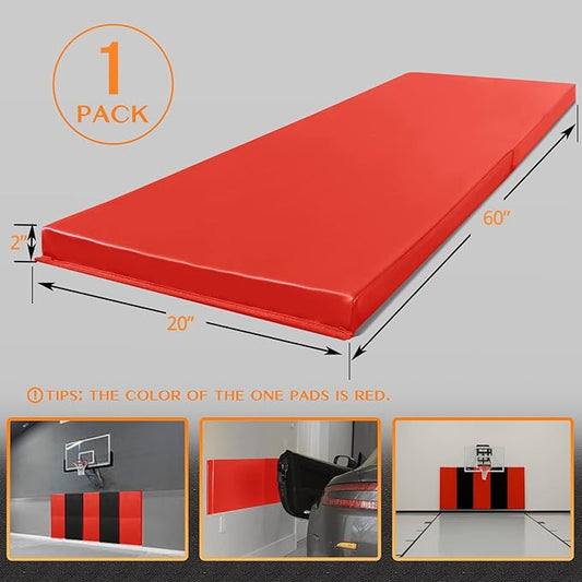 PROGOAL 2"/4" Thick Foam Protection Wall Pad，Gym Basketball-Court Protectors，Durable Waterproof Padding for Wall-Mounted Basketball Hoops(60" L x 20" W)…