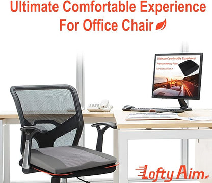 Car Seat Cushion, Comfort Memory Foam Car Cushions for Driving - Sciatica & Lower Back Pain Relief, Driver Seat Pillow for Auto, Office Chair, Wheelchair - Dark Grey