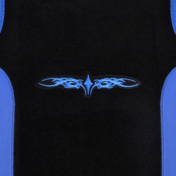 BDK Premium Carpet Black & Blue Floor Mats for Cars - Universal Fit Interior 4-Piece Car Mats Full Set - Cute Car Accessories Interior Floor Covers for SUVs, Trucks,Van, & Car