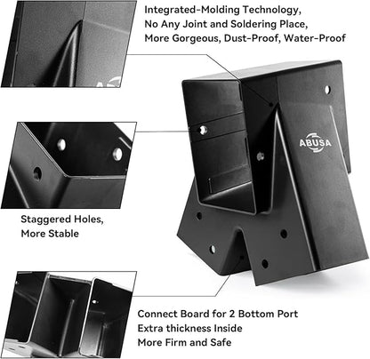 Heavy Duty Swing Sets Brackets Including 2 Black A-Frame Swing Set Brackets and 4 Swing Hangers for Playground Equipment Mounting Parts Hardware Included (Black New Edition)