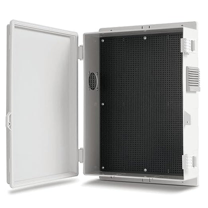 Outdoor Electrical Junction Box, ABS Water Resistant Enclosure with Internal Mounting Panel & Hinged Cover, 15.7" H* 11" L* 4.1" W