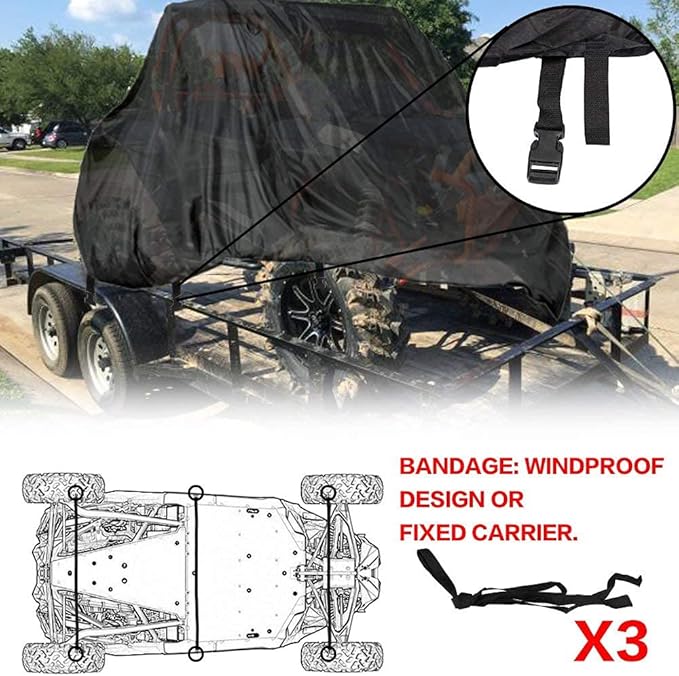 NEVERLAND UTV Cover, All-Weather Protection Side by Side Cover 4-6 Passenger, Universal for Polaris RZR General Honda Suzuki Yamaha SxS Arctic Cat John Deere Kymco Bobcat Argo Can Am Maverick X3