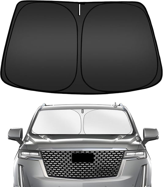 ARISMOTOR Windshield Sun Shade for Cadillac Escalade 2021-2025 2026, Custom Fit Foldable Front Window Sunshade Sun Visor Protector, Block UV Rays Keep Your Car Cooler