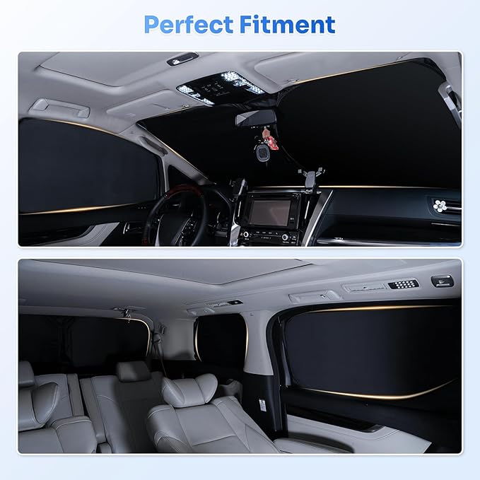 Sunshades for 2025 2026 Kia K4 Accessories Windshield Sun Shade Side Rear Window Shade Cover Sun Visor Shield Privacy Protection for Camping Keep Vehicle Cool Black 7PCS