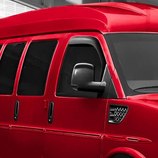 Voron Glass in-Channel Extra Durable Rain Guards for Chevrolet (Chevy) Express Van 1996-2025/GMC Savana 1996-2025, Window Deflectors, Vent Window Visors, 2 Pieces - 210217