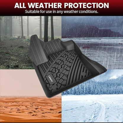 LASFIT Floor Mats for Jeep Compass 2017-2025 All Weather TPE Custom Fit Car Mats Floor Liners 1st & 2nd Row, Black