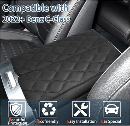 Ruiya C300/C300 4MATIC/AMG C43/AMG C63 Armrest Cover,for C300 Mercedes Benz Accessories Center Soft Comfy Console Lid Cover Compatible with 2022 2023 2024 2025 Mercedes Benz C-Class W206