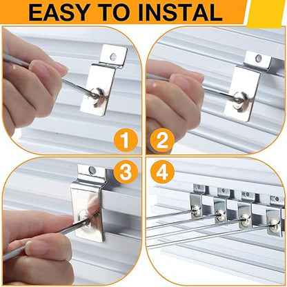 Moxweyeni 100 Pcs Heavy Duty Slatwall Panel Hooks Hanging Metal Slat Wall Hanging Hooks Silver Slat Wall Hanger Commercial Grade Slatwall Pegs Accessories for Shop Retail Display(10 Inch)
