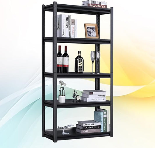 Rigma 5 Tier Garage Shelf, Heavy Duty Steel Shelving Unit, Adjustable Metal Multi-use Storage Rack, Shelves for Garage, Basement, and Industrial Warehouse Or Office (36" W X 16" D X 72" H 5-Tier)