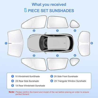 8pcs Car Window Shades for Mazda CX-5 2013-2016 Accessories,Windshield Side Rear Full Sunshade,Sun Visor UV Blocking, Privacy Protection and Blackout for Camping Outdoor