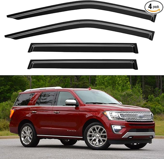 Window Visors Rain Guards for 2018-2024 Ford Expedition, Out-Channel Window Vent Wind Deflectors Visors Shades for 18-24 Expedition XL STX XLT MAX Limited King Ranch Platinum