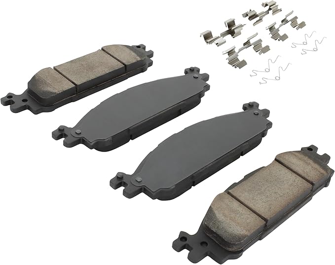 Premium Semi-Metallic Front Brake Pads (1001-1508M) Compatible with Ford Explorer 2011-2019, Ford Flex 2011-2019, Ford Taurus 2010-2019, Lincoln MKS 2012-2012, Lincoln MKT 2012-2019