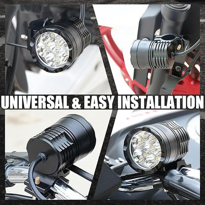 Motorcycle Driving Light 12-60V 40W 3600LM LED Fog Light for ATV UTV Bike Car Truck Boat Forklift Waterproof LED Spotlight with 6 Light Beads High Low Strobe Beam Switch Universal (Black 1)
